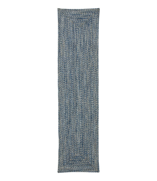 L.L.Bean All-Weather Braided Runner, Concentric Pattern Rectangular Indigo Multi