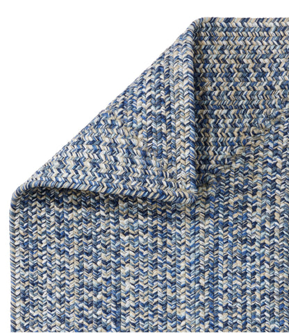 L.L.Bean All-Weather Braided Runner, Concentric Pattern Rectangular Indigo Multi