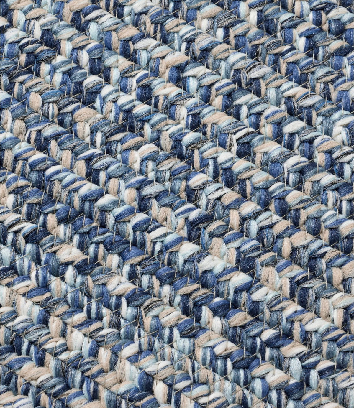 L.L.Bean All-Weather Braided Runner, Concentric Pattern Rectangular Indigo Multi