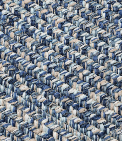 L.L.Bean All-Weather Braided Runner, Concentric Pattern Rectangular Indigo Multi