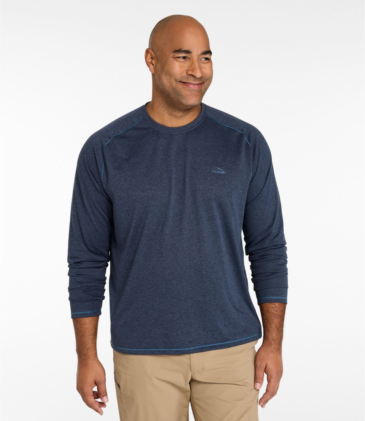 L.L.Bean Men's Bean's Access Trail Tee, Long-Sleeve Carbon Navy