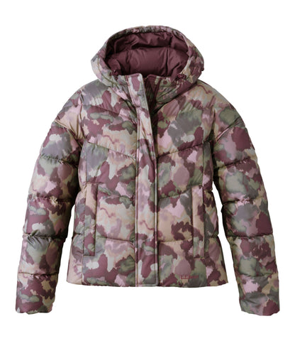 L.L.Bean Women's Popham Puffer Jacket, Print Mauve Taupe Blurred Camo