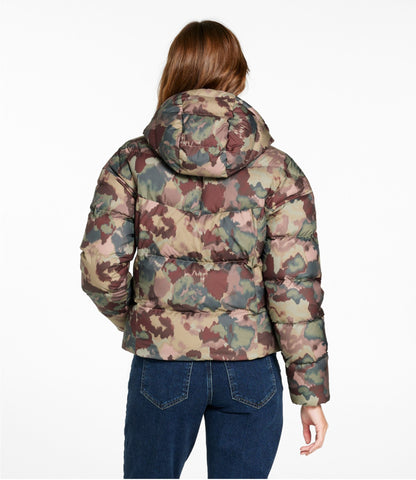 L.L.Bean Women's Popham Puffer Jacket, Print Mauve Taupe Blurred Camo