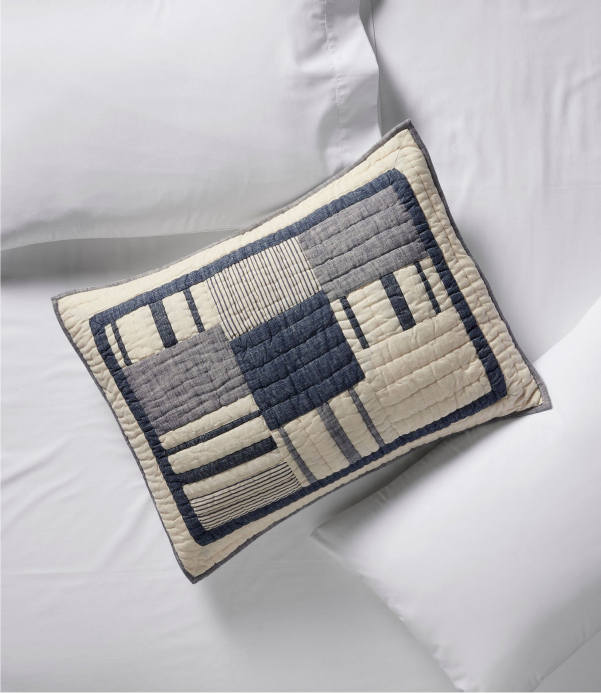 L.L.Bean Striped Patchwork Quilt Collection Indigo
