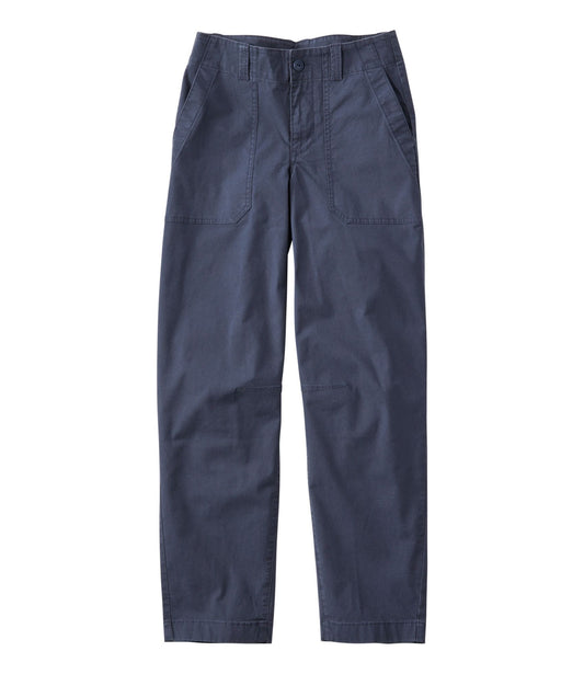 L.L.Bean Women's 207 Vintage Cotton Canvas Pants, Mid-Rise Barrel-Leg Carbon Navy