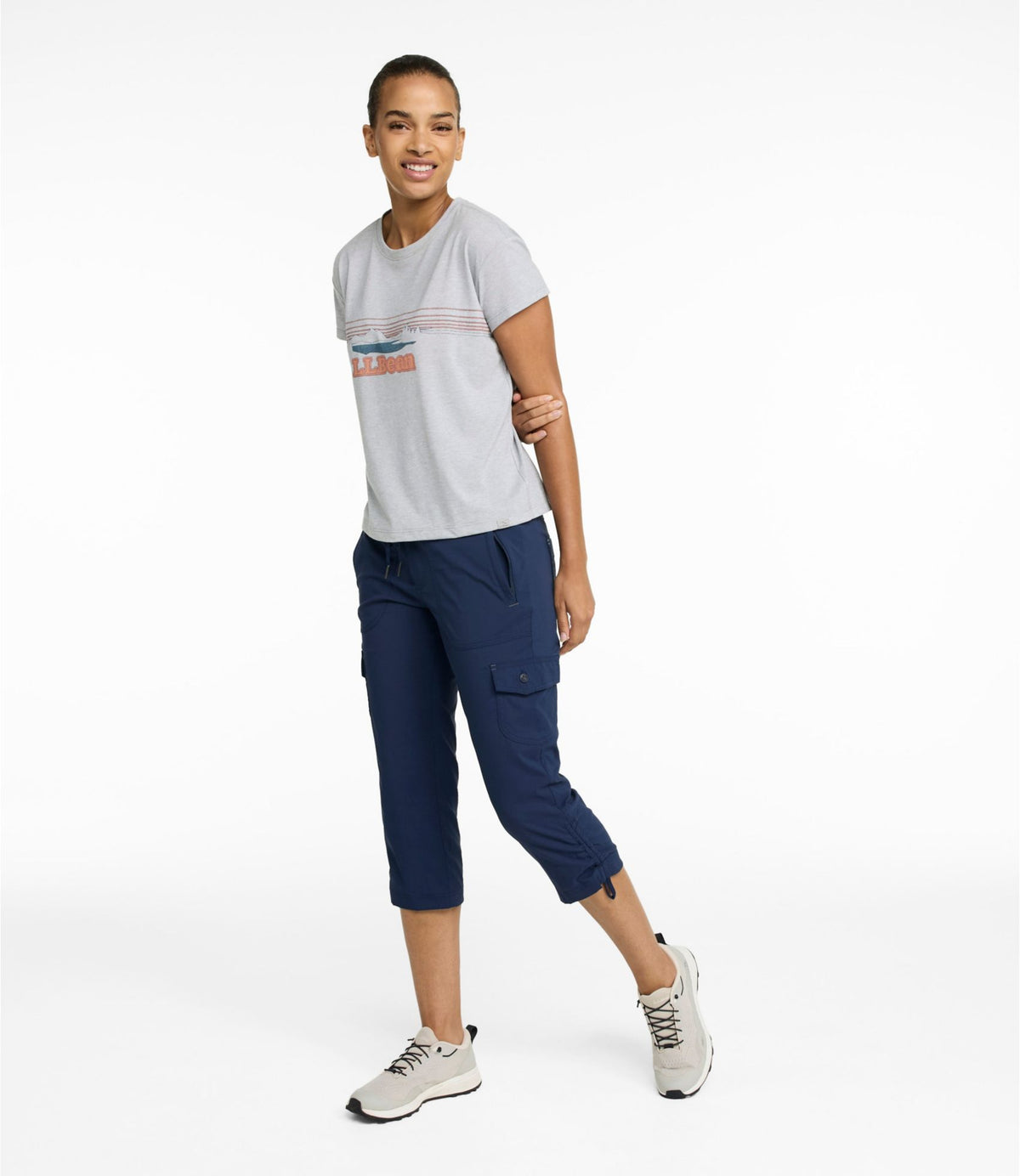 L.L.Bean Women's Vista Camp Pants, Crop Dark Taupe