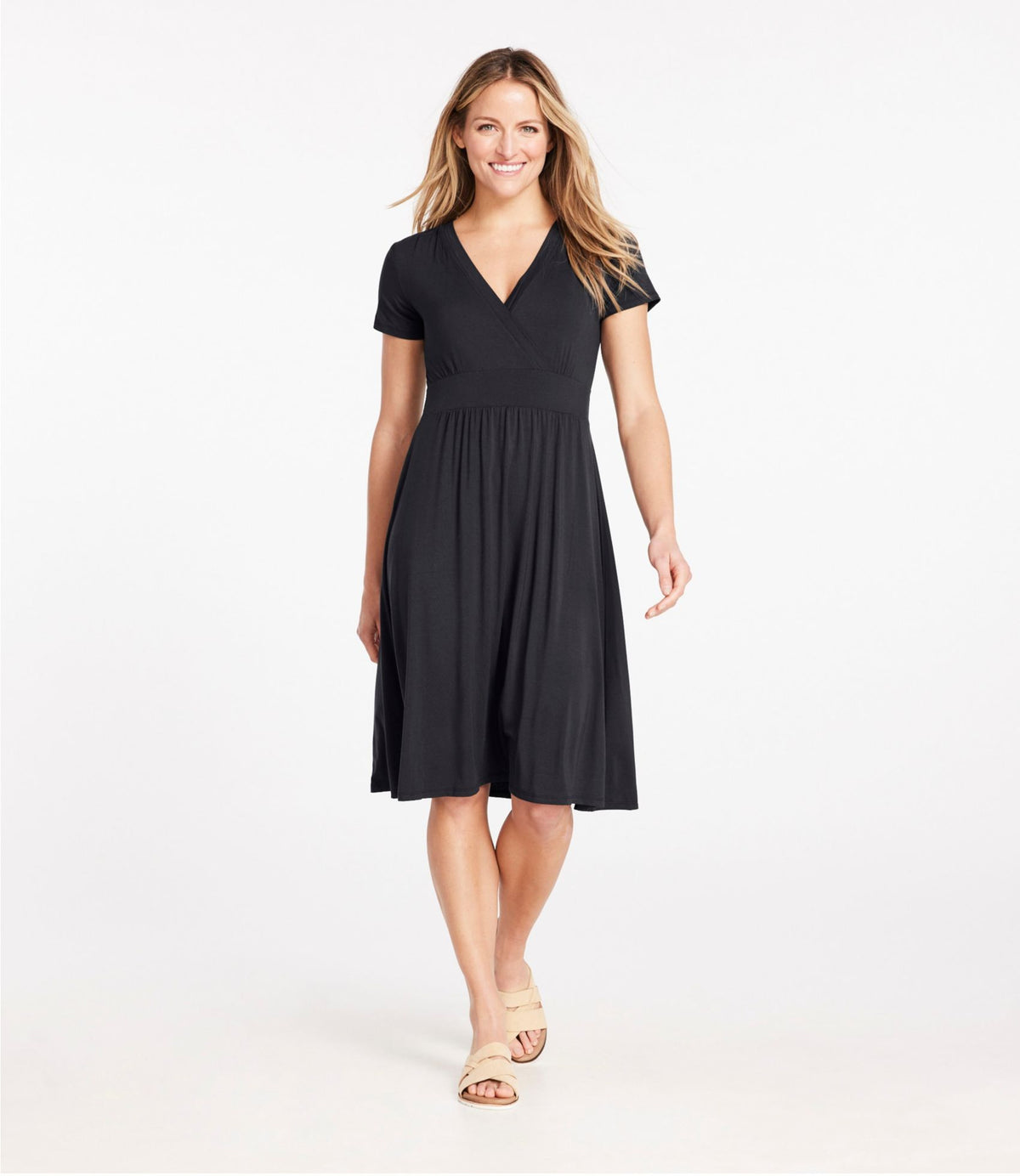 L.L.Bean Women's Summer Knit Dress Deep Blue