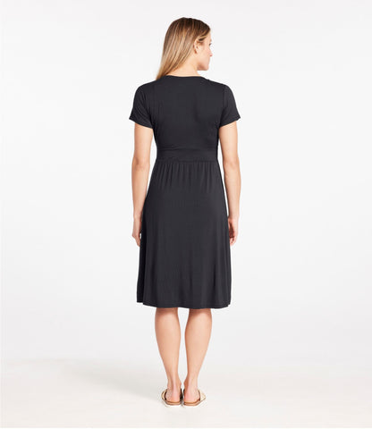 L.L.Bean Women's Summer Knit Dress Deep Blue