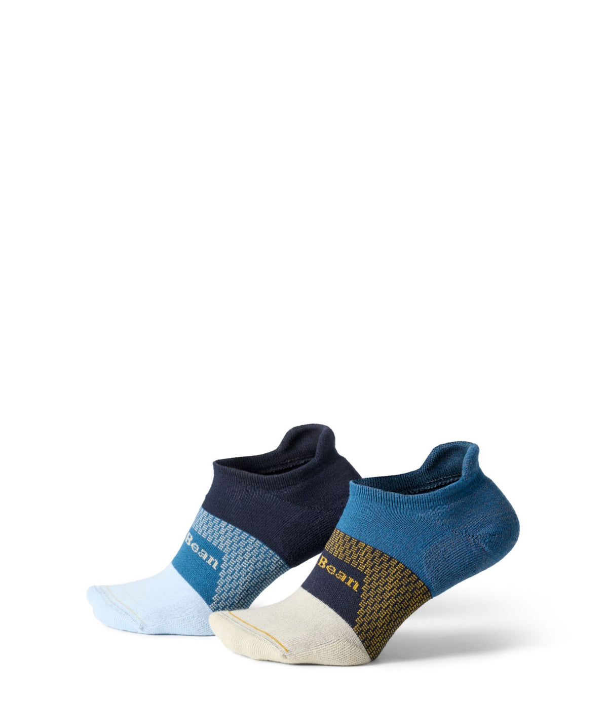 L.L.Bean Adults' Athletic Ankle Socks, 2-Pack Deep Blue/Seaboard Blue