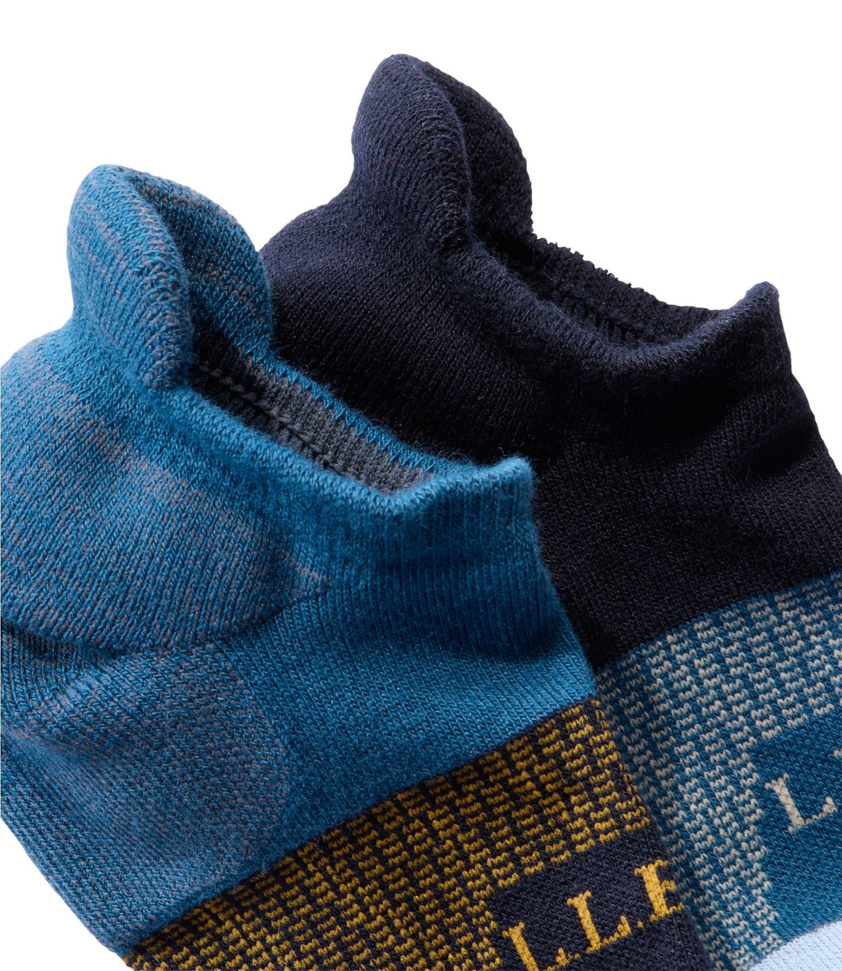 L.L.Bean Adults' Athletic Ankle Socks, 2-Pack Deep Blue/Seaboard Blue