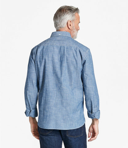 L.L.Bean Men's Comfort Stretch® Chambray Shirt, Traditional Untucked Fit, Long-Sleeve