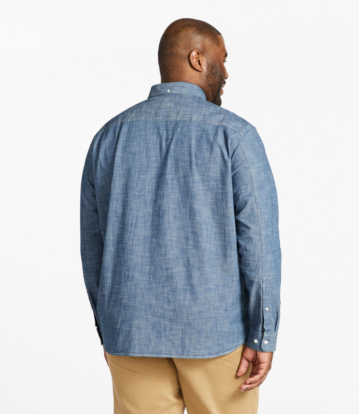 L.L.Bean Men's Comfort Stretch® Chambray Shirt, Traditional Untucked Fit, Long-Sleeve