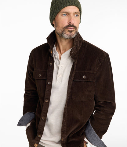 L.L.Bean Men's Rangeley Corduroy Shirt, Slightly Fitted Camel Brown