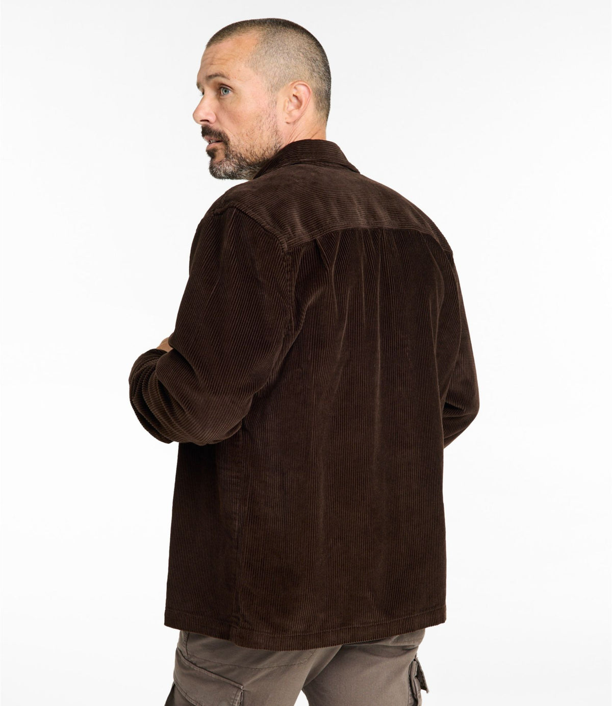 L.L.Bean Men's Rangeley Corduroy Shirt, Slightly Fitted Camel Brown