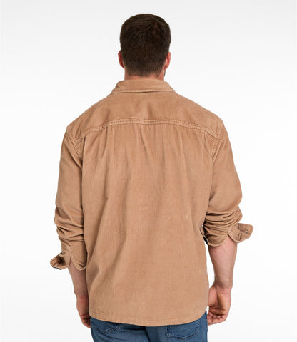 L.L.Bean Men's Rangeley Corduroy Shirt, Slightly Fitted Camel Brown