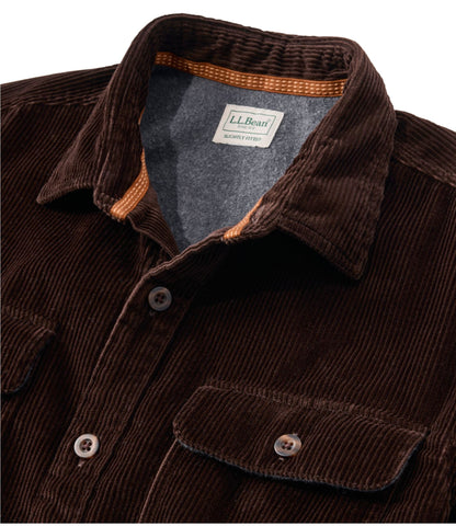 L.L.Bean Men's Rangeley Corduroy Shirt, Slightly Fitted Camel Brown