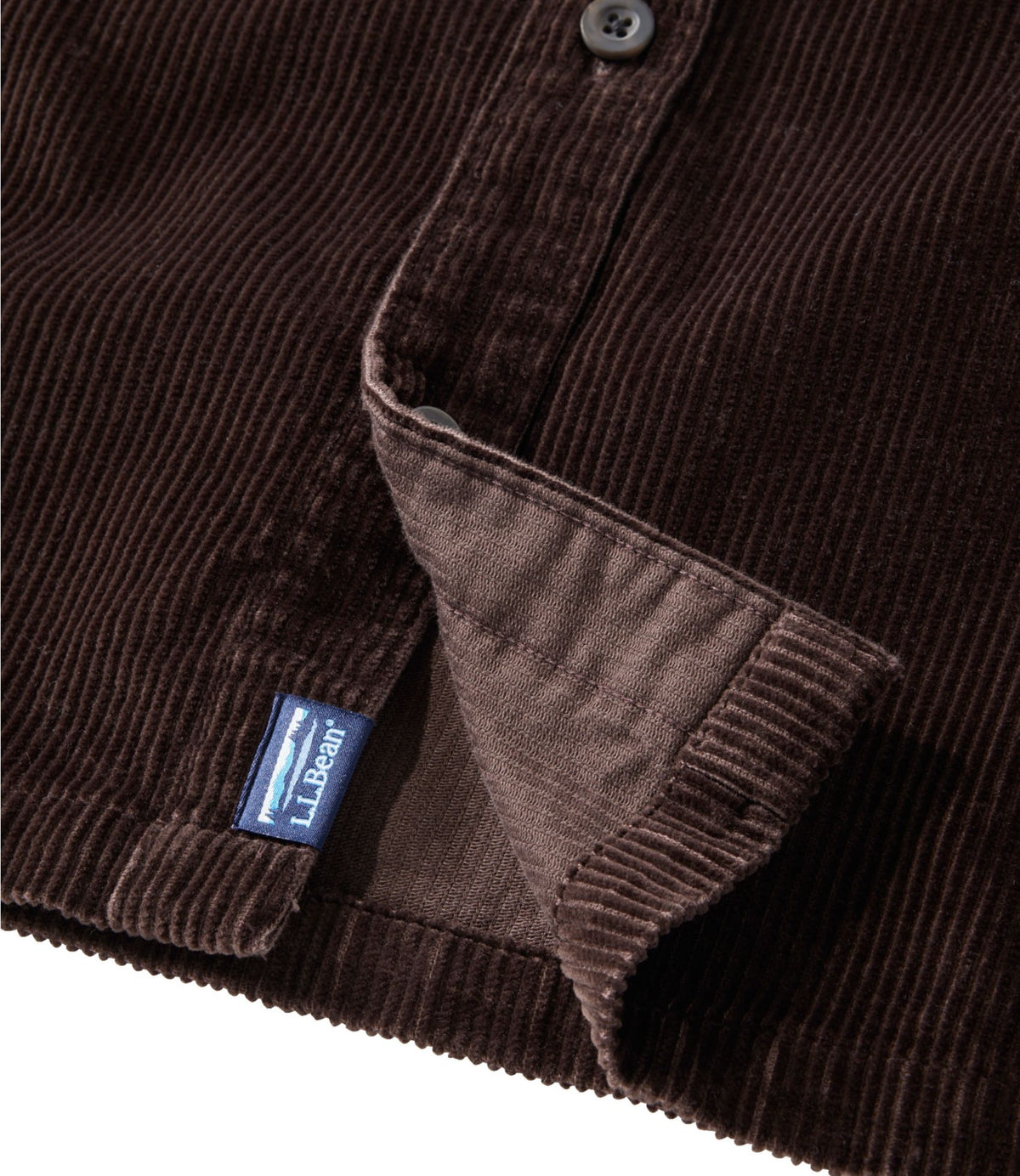 L.L.Bean Men's Rangeley Corduroy Shirt, Slightly Fitted Camel Brown