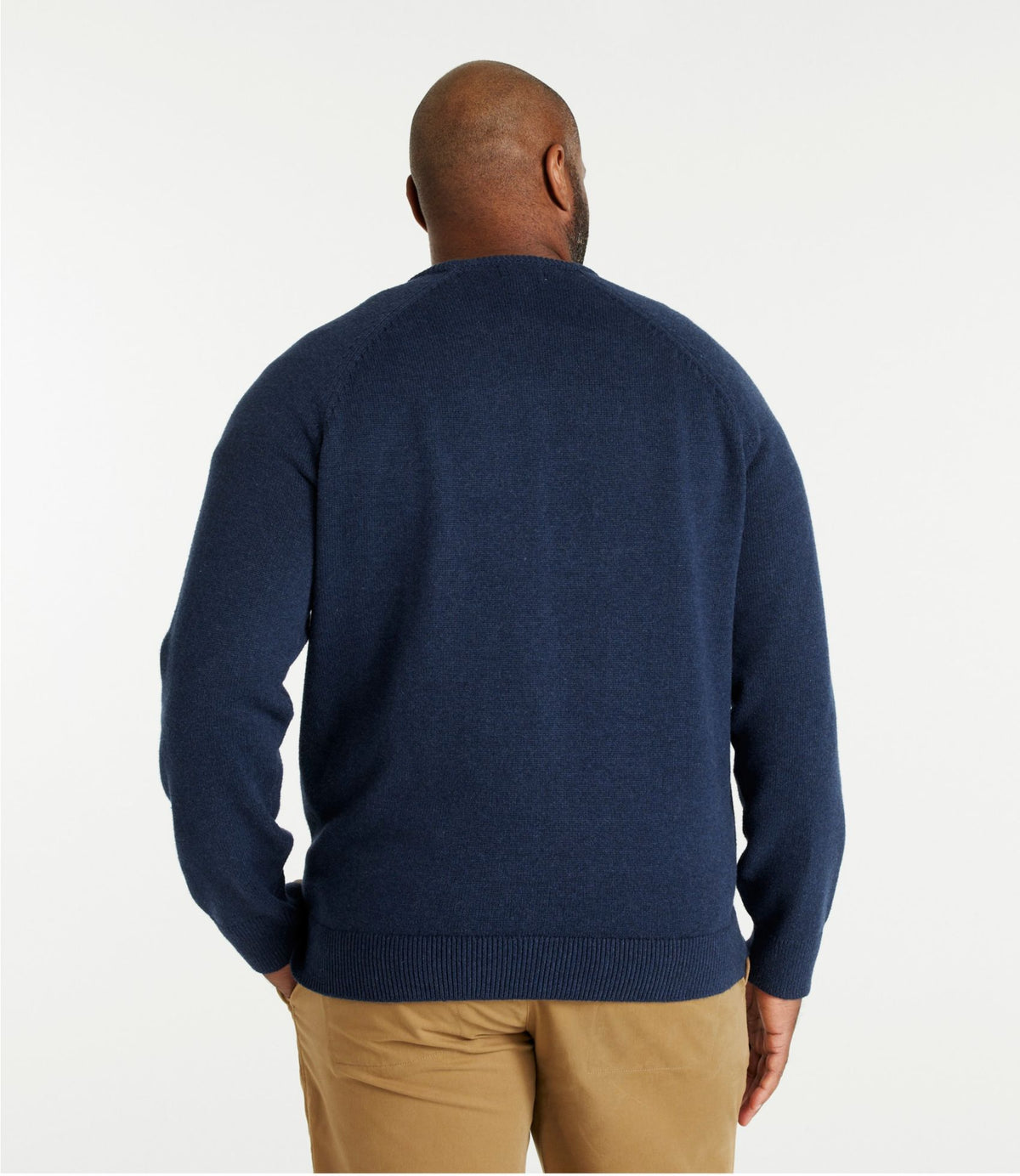 L.L.Bean Men's Wicked Soft Cotton/Cashmere Sweater, Crewneck Classic Navy