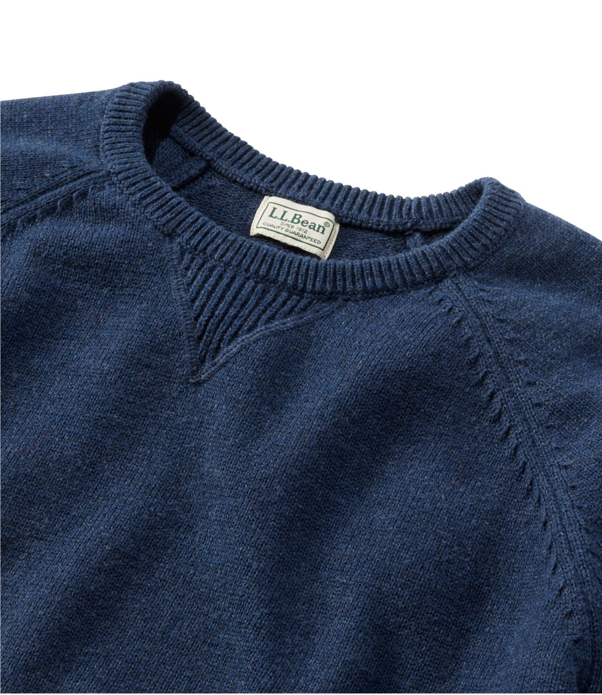 L.L.Bean Men's Wicked Soft Cotton/Cashmere Sweater, Crewneck Classic Navy