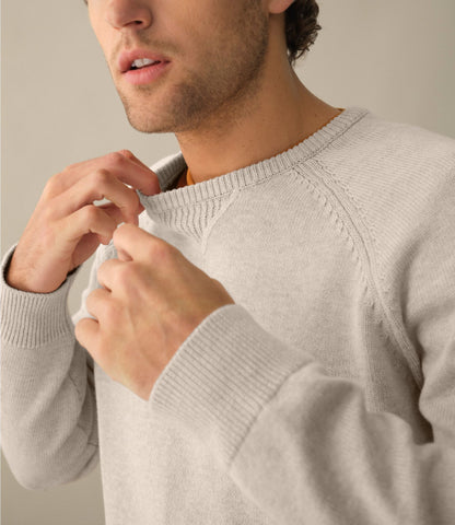 L.L.Bean Men's Wicked Soft Cotton/Cashmere Sweater, Crewneck Classic Navy