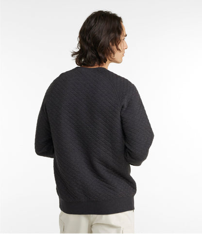 L.L.Bean Men's Quilted Sweatshirt, Crewneck Indigo Heather