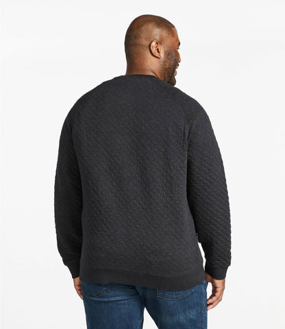 L.L.Bean Men's Quilted Sweatshirt, Crewneck Indigo Heather