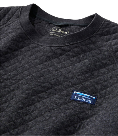 L.L.Bean Men's Quilted Sweatshirt, Crewneck Indigo Heather