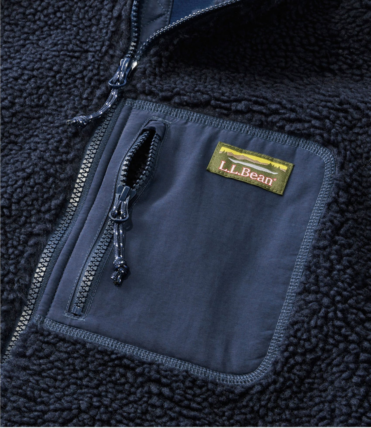 L.L.Bean Men's Bean's Sherpa Fleece Jacket Classic Navy