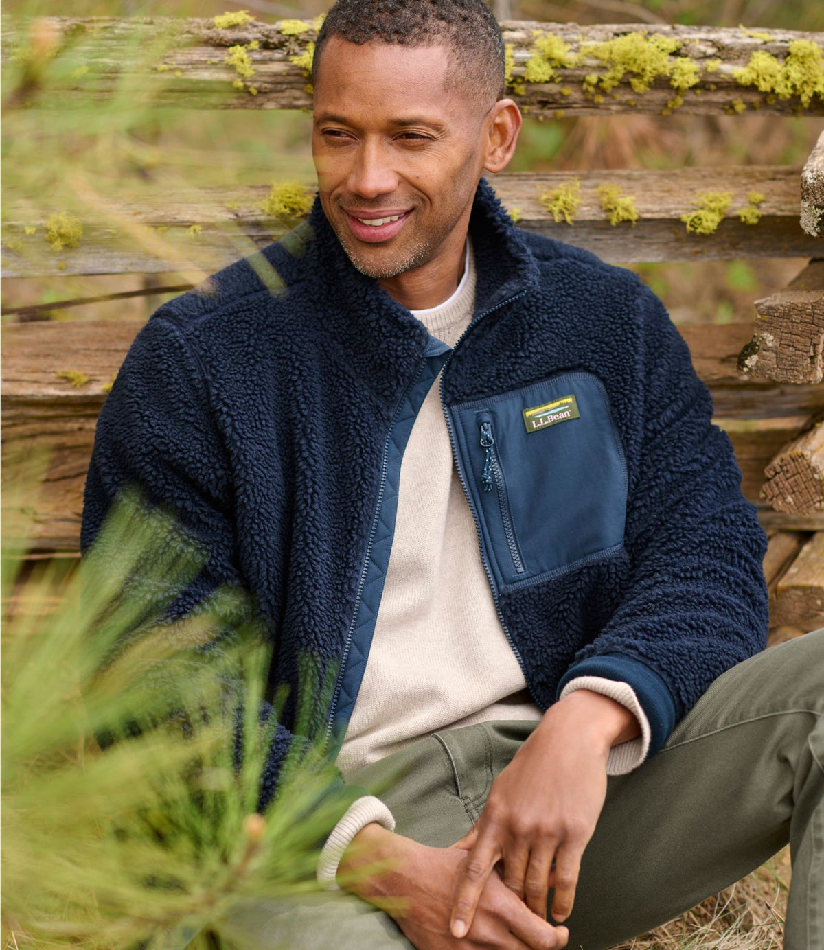 L.L.Bean Men's Bean's Sherpa Fleece Jacket Classic Navy