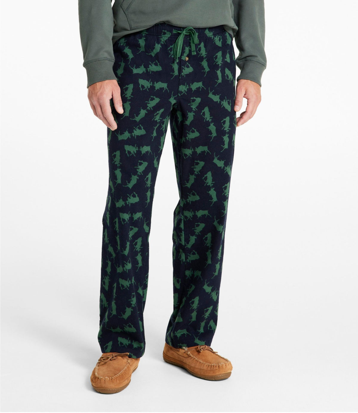 L.L.Bean Men's Wicked Cozy Flannel Sleep Pant Bone Holiday Heritage