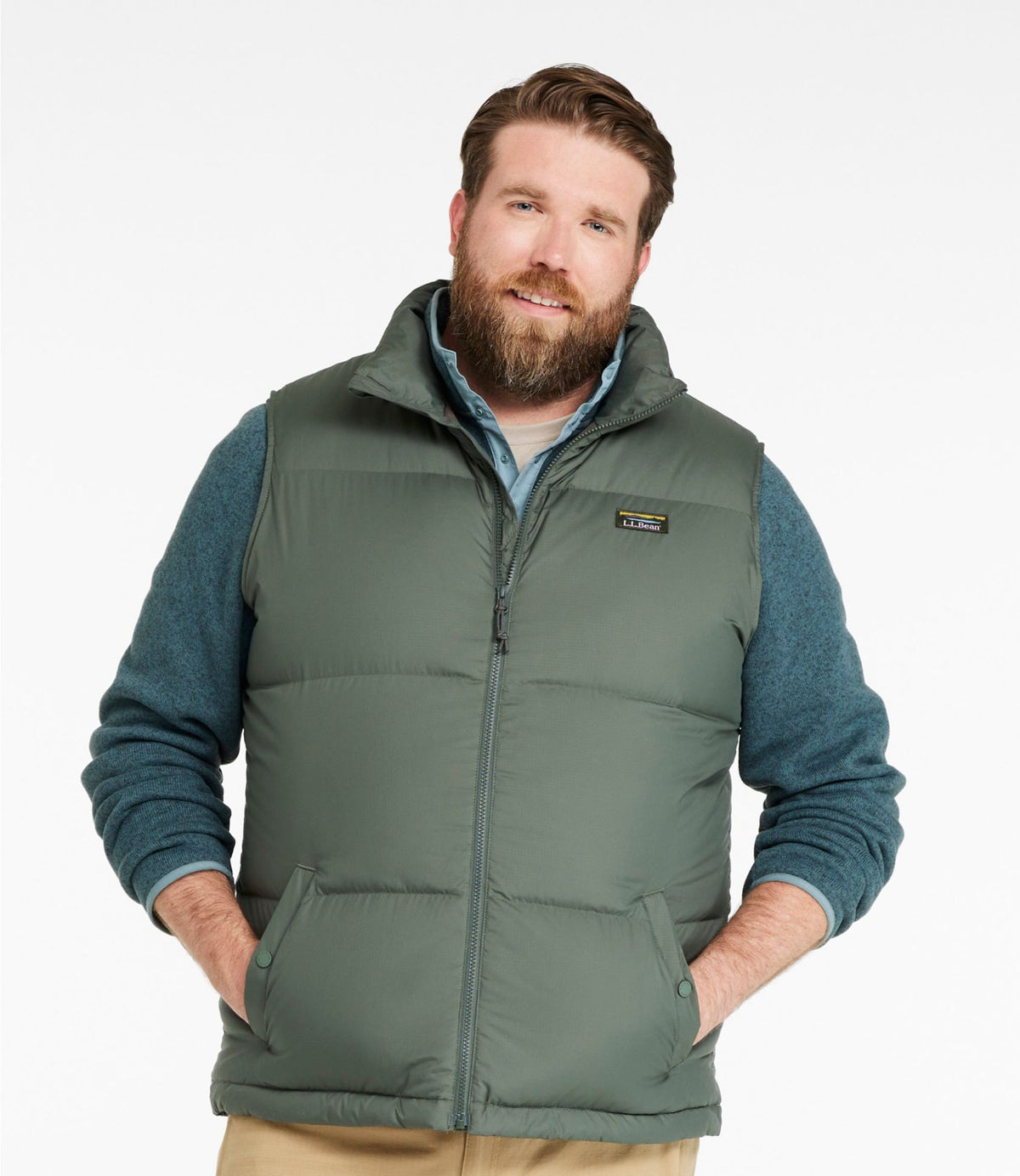 L.L.Bean Men's Mountain Classic Down Vest Khaki