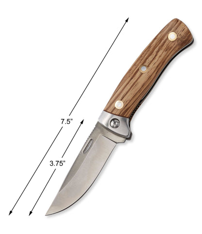 L.L.Bean Allagash Folding Hunting Knife Zebra Wood